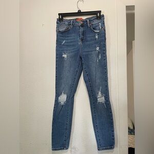 Wax Jean Women's Distressed Denim Skinny Jeans